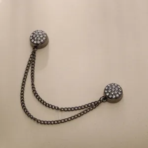 Rhinestone magnetic buckle chain double head clothing accessory pant waist adjuster tool