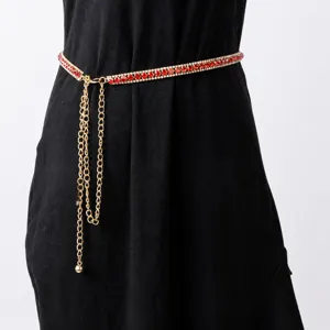 Cadena de Cintura Metálica para Mujer Diamante de Imitación Incrustado Cinturón Ajustable Moda Joya Corporal Para Vestido y Fiesta