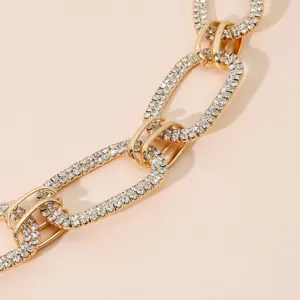 Luxury Gold Rhinestone Chain Belt Sparkly Crystal Waist Jewelry Fashion Accessory for Women