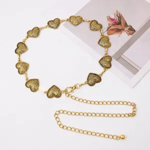 Vintage Metall Herz Taillenkette Für Damen Mode Hohl Geschnitzt Liebe Herz Körperkette Gürtel Schmuck Kleid Accessoires