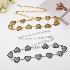 Vintage Metall Metall Herz Kette Gürtel für Frauen, retro Taillenschmuck für Kleider Hosen.