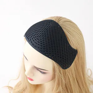 Black mesh anti slip hijab crown headband for women secure hair accessory daily wear fashion.