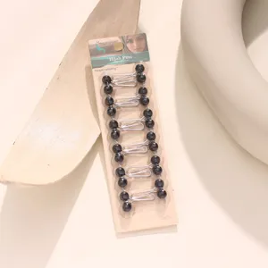 Hijab pins set U shaped black pearl head decorative pins Muslim headscarf clips 12pcs