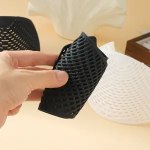 Anti-slip hijab clip crown headband retainer ring black woven hair accessory for women daily wear