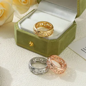 Anello per sciarpa in metallo design catena vuota fibbia per foulard elegante chic