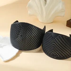 Detailed view of black mesh anti slip hijab headband crown accessory, breathable design.