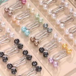 Colorful pearl U-shaped pins hijab clips fashion scarf clips sets for women accessories