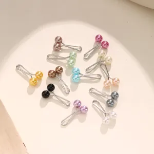 Colorful pearl U-shaped hijab pins fashion scarf clips multi-color clips accessories set