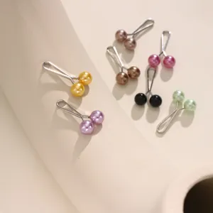 Colorful pearl U-shaped hijab pins, fashion scarf clips, elegant shawl fastener accessories set.