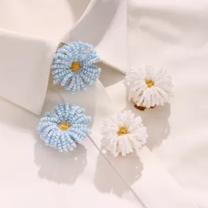 Beaded flower button covers decorative accessories for stylish shirt clothing details