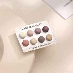 Minimalist hijab magnets set, stylish no-snag strong magnetic scarf pins for daily wear.