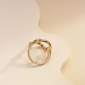 Elegant gold metal scarf ring French minimalist knot buckle for women square scarves chic