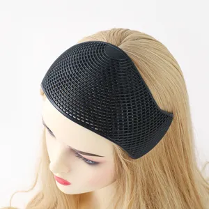 Black plastic mesh hairband anti slip hijab crown bump up volume hair tool for women