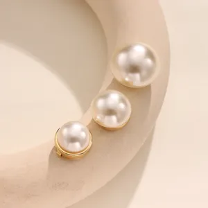 Image principale de cache-boutons en perles élégants avec bordure dorée pour chemises, accessoires.