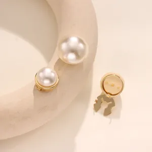 Boutons de manchette perle dekoratifs en métal pour chemises hommes et femmes chic.