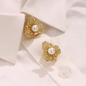 Unisex Copper Zirconia Cufflinks Button Covers High End Elegant Shirt Suit Metal Decorative Accessories
