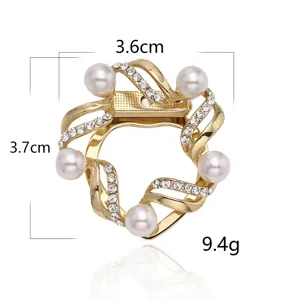 Gouden parel strass sjaal gesp broche anti-verblinding magnetische speld kleding hoek clip accessoire