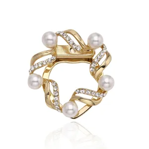Gouden parel strass sjaal gesp broche anti-glans magnetische mode accessoire voor dames
