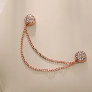 Alloy Rhinestone Magnetic Buckle Chain Clothing Accessories Double Sided Drill Dress Hem Shortening Artifact Decorative Scarf Clip