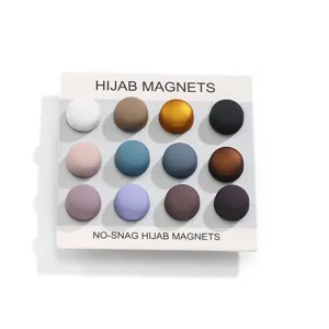 Kleurrijke ronde hijab-magneetset, sterke magnetische speldjes voor sjaals en shawls veilig.
