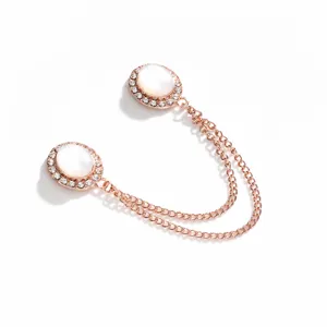 Magnetic Button Chain Brooch Rhinestone Alloy Scarf Clip Cloak Pin Clothing Accessories Fashion Jewelry