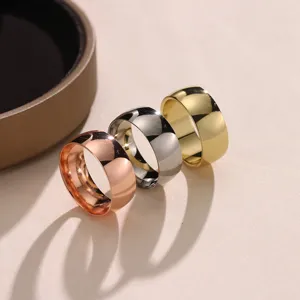 Anillo Liso Minimalista de Acero Inoxidable Anillo para Pañuelo Anillo Geométrico de Acero de Titanio para Mujer Joyería de Moda