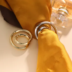 Minimalist Metal Scarf Clip Interlocking Ring Shirt Hem Knot Buckle Gold Silver Fashion Clothing Accessories For Women