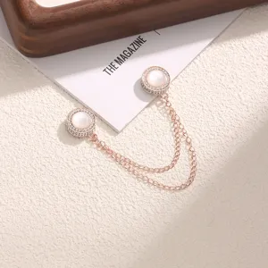 Prachtige roségouden magnetische broche speld met kunst-opaal en strass voor sjaal vest