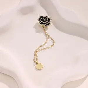Magnetische camelia broche anti-glans overhemd clip strass steen elegante kleding sluiting