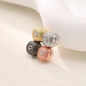 Set of 4 vintage round magnetic scarf clips hijab pins with rhinestones, multi-color.