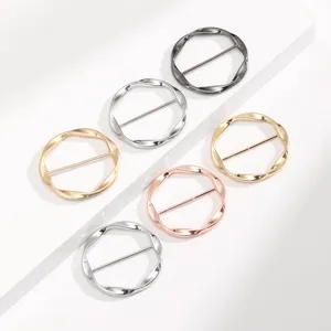 Minimalistische Onregelmatige Ronde Sjaal Gesp Zinklegering Sjaal Clip Mode Accessoires