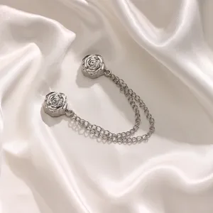Magnetic Scarf Clip Alloy Flower Clothes Corner Tightener Hem Fixer Women Fashion Decorative Brooch Pin Jewelry