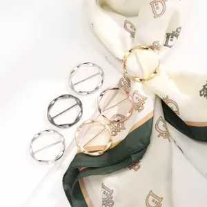 Veelzijdige metalen sjaalringen, elegante ronde gespen voor sjaals en kleding, multi-kleur.