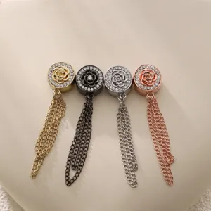 Camellia strass magnetische broekpijp clips anti-glare decoratieve ketting gesp sets.