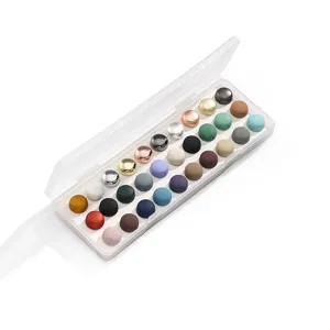 Handige set van hijab magnetische spelden in doos, kleurrijke ronde sterke magneetknopen.