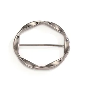 Minimalist metal scarf ring twisted round buckle multi-functional clothing corner holder new