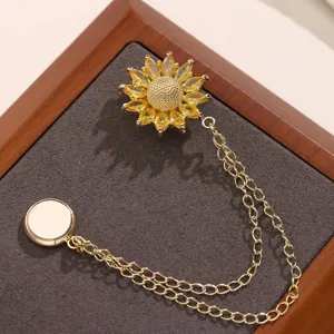 Zonnebloem magnetische broche en taille gesp voor broeken en zijden sjaals sieraden.