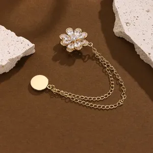 Gouden bloem magnetische gesp voor kleding, broek tailleversteller en stijlvolle sjaal clip.