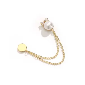 Magnetische broektaille spanner parel dubbele ketting kleding clip decoratieve metalen gesp