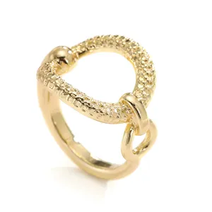 Gold silk scarf buckle ring stylish multi-functional T-shirt hem knot clip for women