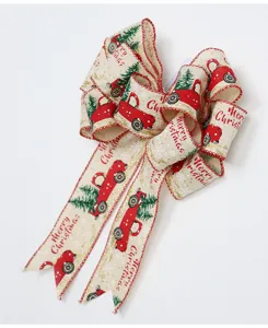 Fiocco di nastro per albero di Natale camion rosso decorazione festa sospesa casa