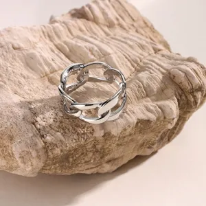 Fibbia per sciarpa in catena di metallo argentato minimalista accessorio di moda elegante