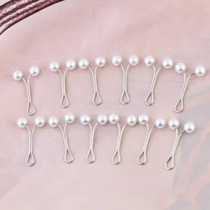 Pearl scarf clips hijab pins multi-color metal shawl fasteners decorative brooch accessories set