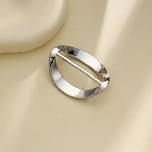 Silver metal oval t-shirt hem buckle scarf ring clothing decorative accessory for women