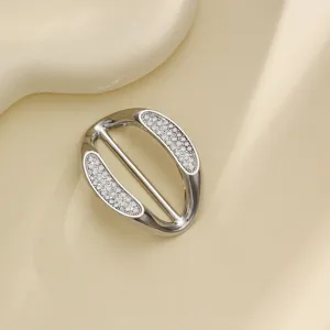 Silver crystal rhinestone scarf ring hem buckle clip for t-shirt clothing accessories main