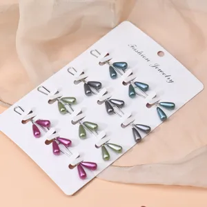 Multi-color teardrop pearl scarf clips and hijab pins decorative brooch set for daily wear