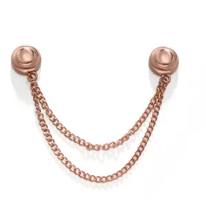 Roségoldener magnetischer Hosenaufschlag-Clip mit Doppelkette für Ärmelanpassung und Dekoration