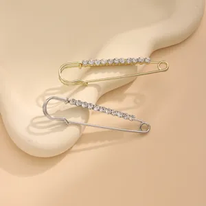 Rhinestone safety pin brooch crystal decorative clasp shawl pin scarf clip accessory