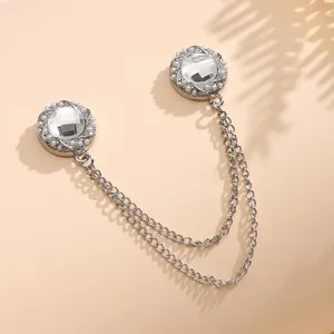 Multifunctionele magnetische kraagketting parel strass broche kleding cardigan clip accessoire