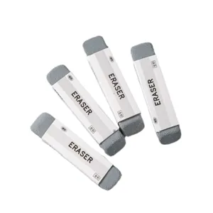 Grey sand eraser set for gel pens and pencils, professional stationery items for clean.